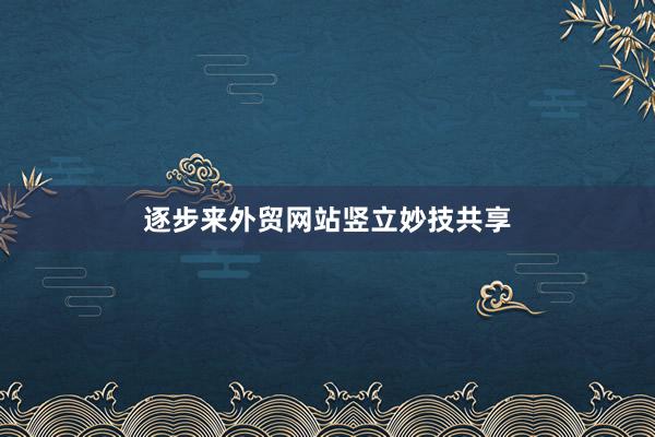 逐步来外贸网站竖立妙技共享